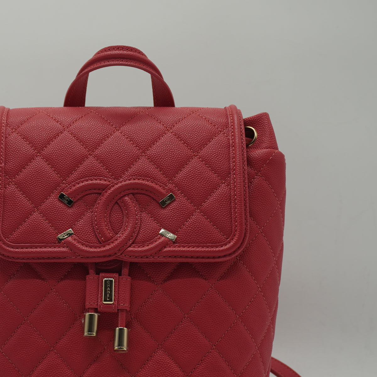 Chanel	CC Filigree caviar leather pink Backpack small GHW