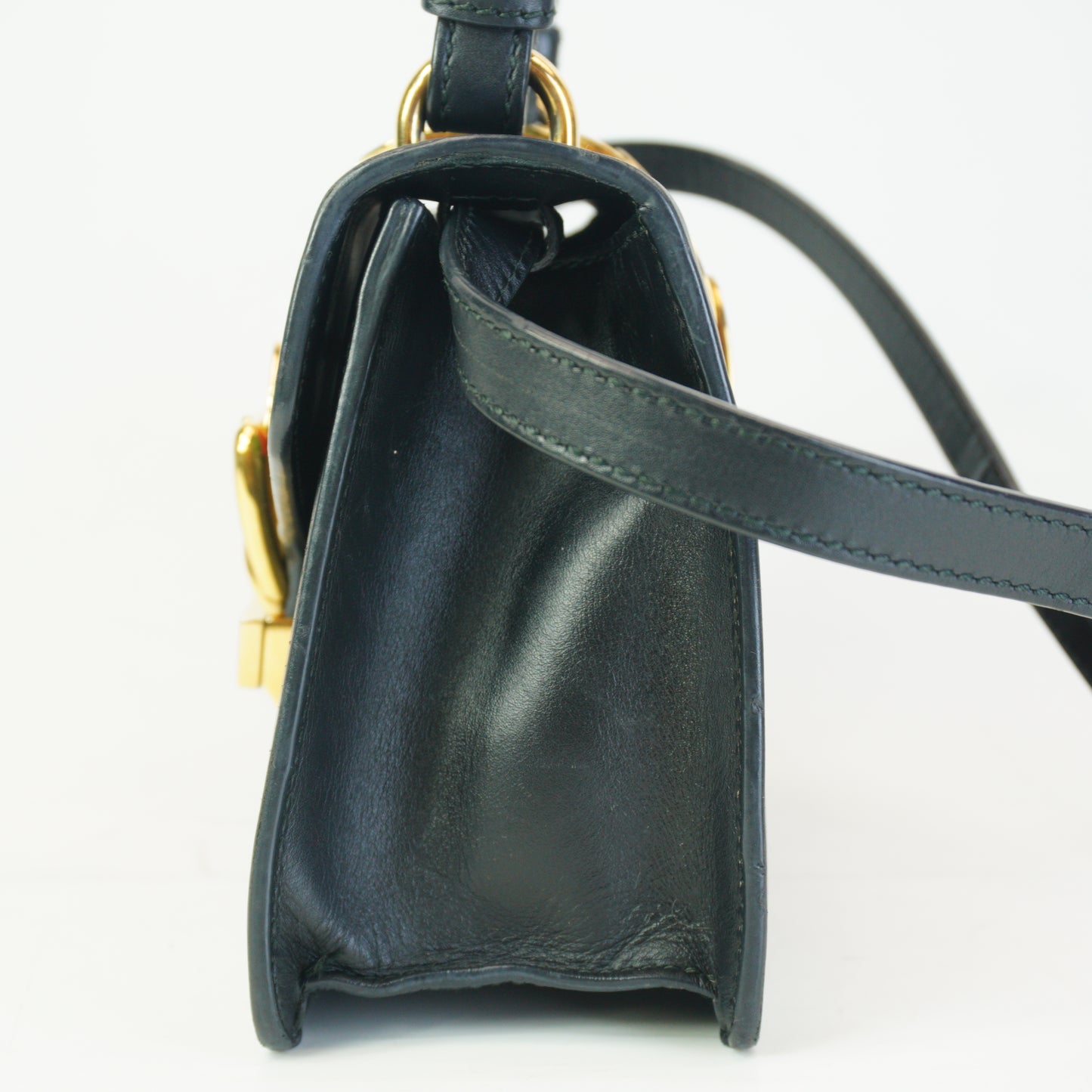 Gucci Syvie Lether Mini Black Bag GHW
