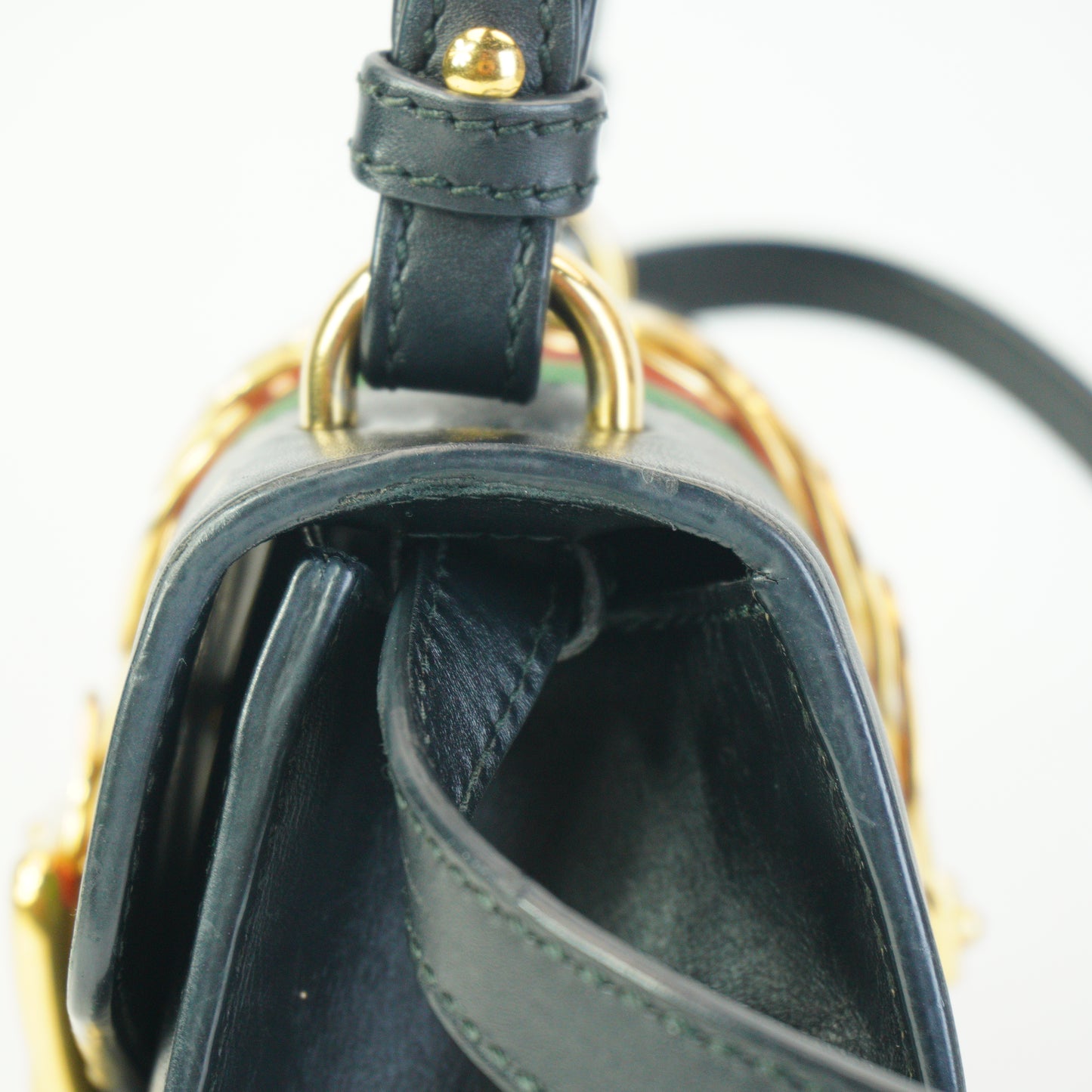 Gucci Syvie Lether Mini Black Bag GHW