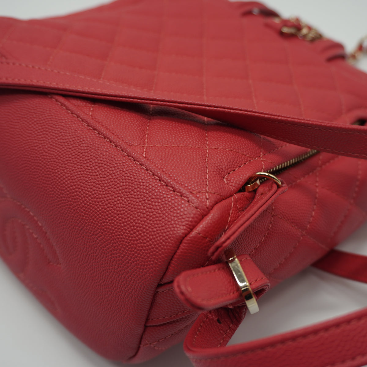 Chanel	CC Filigree caviar leather pink Backpack small GHW