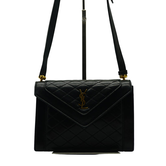 YSL	Gaby Shoulder Black Bag Small GHW