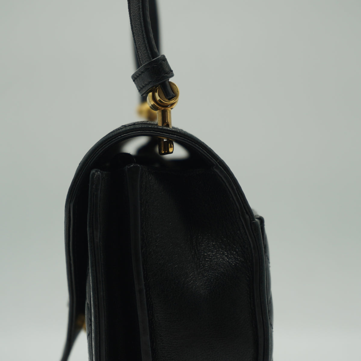 YSL	Gaby Shoulder Black Bag Small GHW