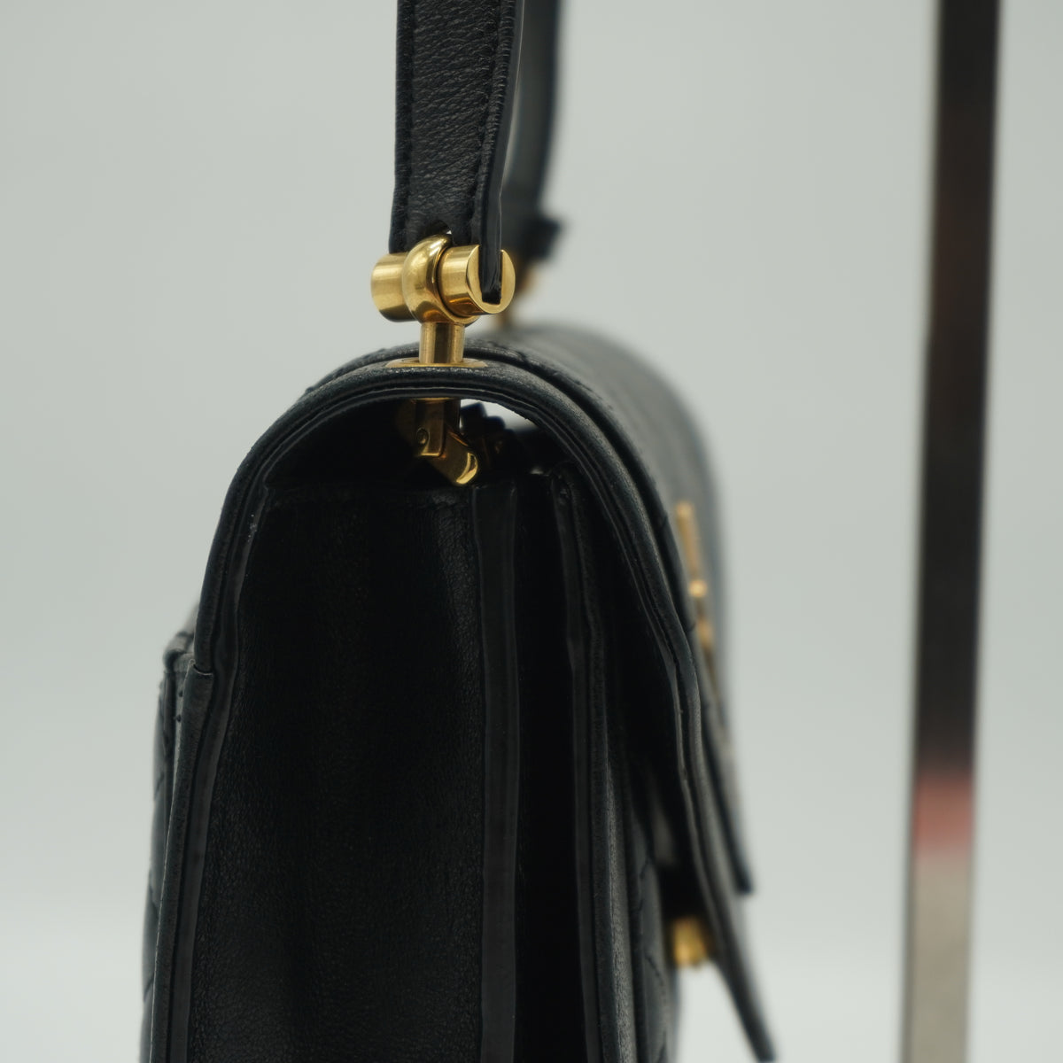 YSL	Gaby Shoulder Black Bag Small GHW