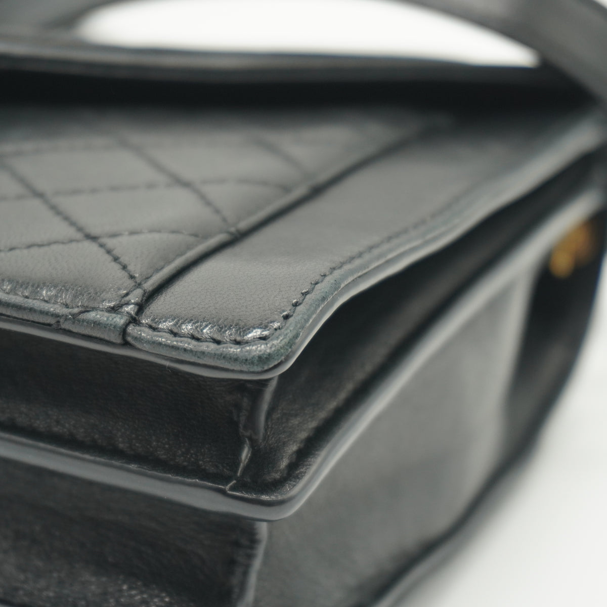 YSL	Gaby Shoulder Black Bag Small GHW
