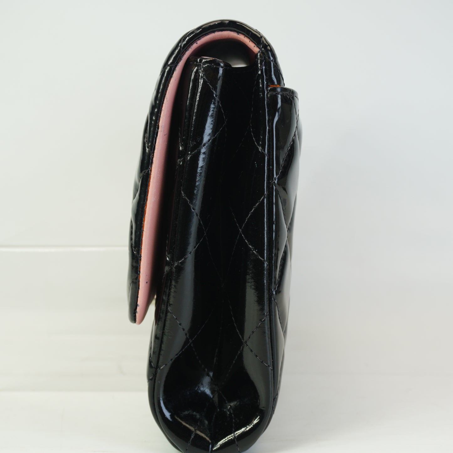 Chanel Flap Bag Patent Black Medium SHW