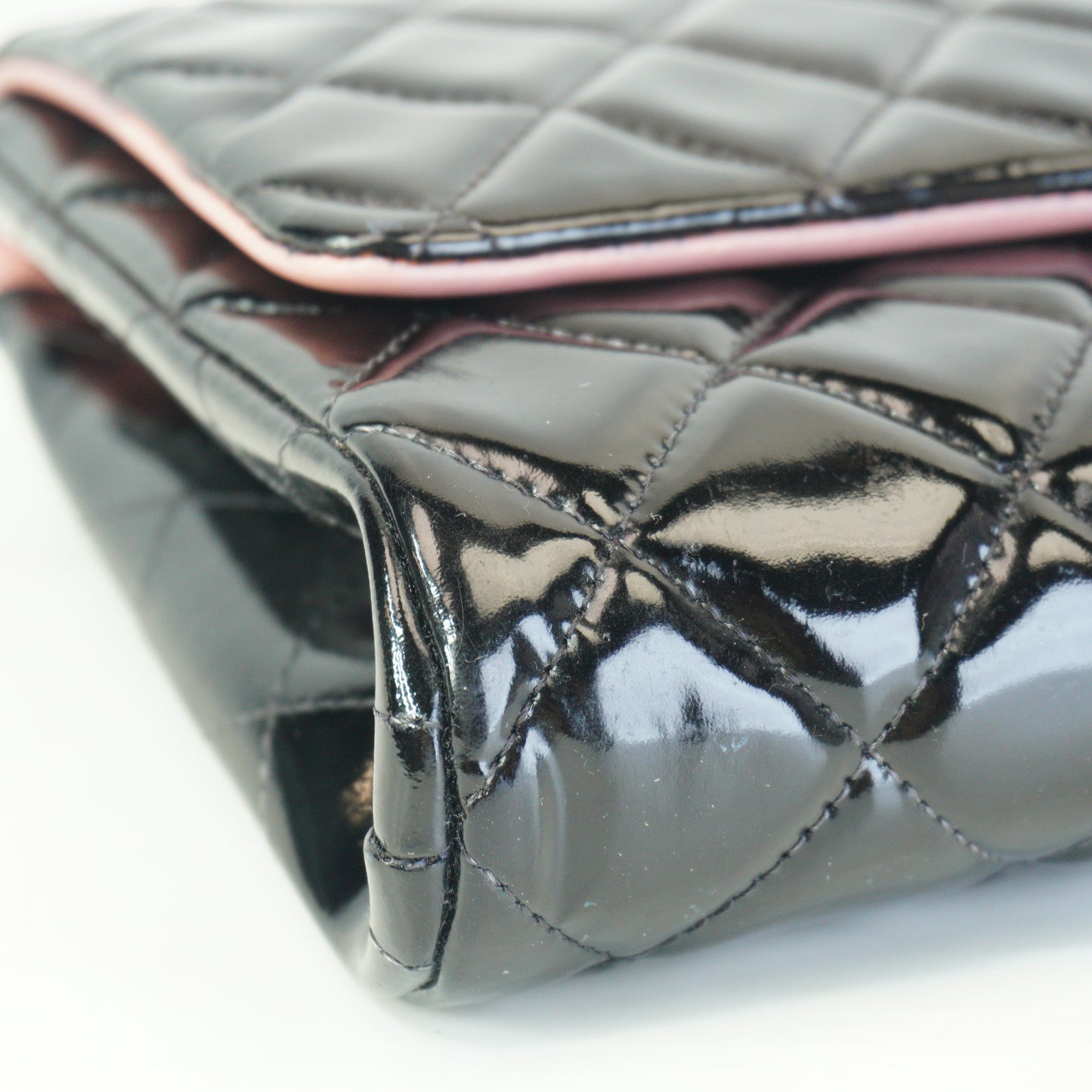 Chanel Flap Bag Patent Black Medium SHW