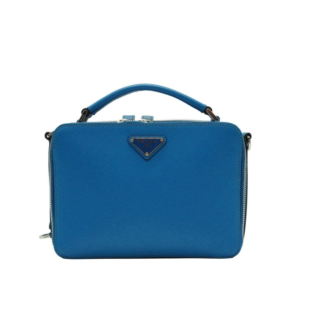 Prada Brique Saffiano Blue Small SHW