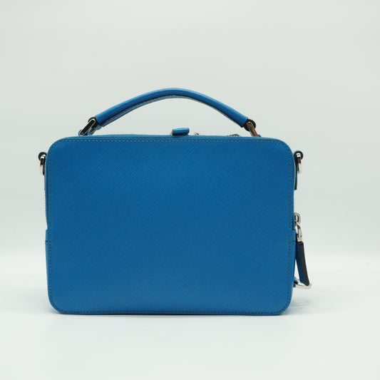 Prada Brique Saffiano Blue Small SHW