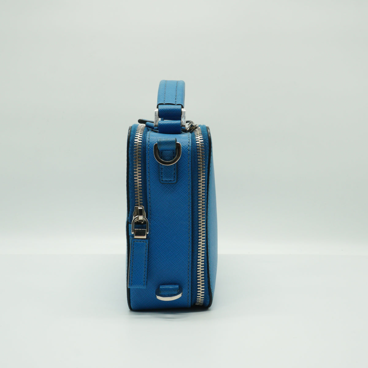 Prada Brique Saffiano Blue Small SHW