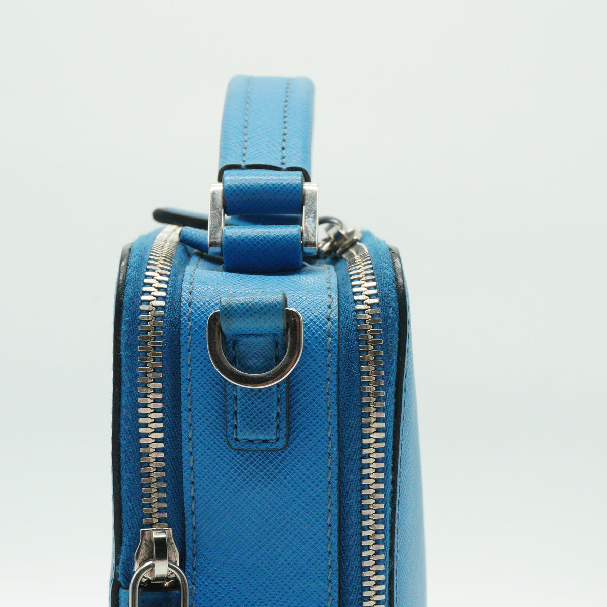 Prada Brique Saffiano Blue Small SHW