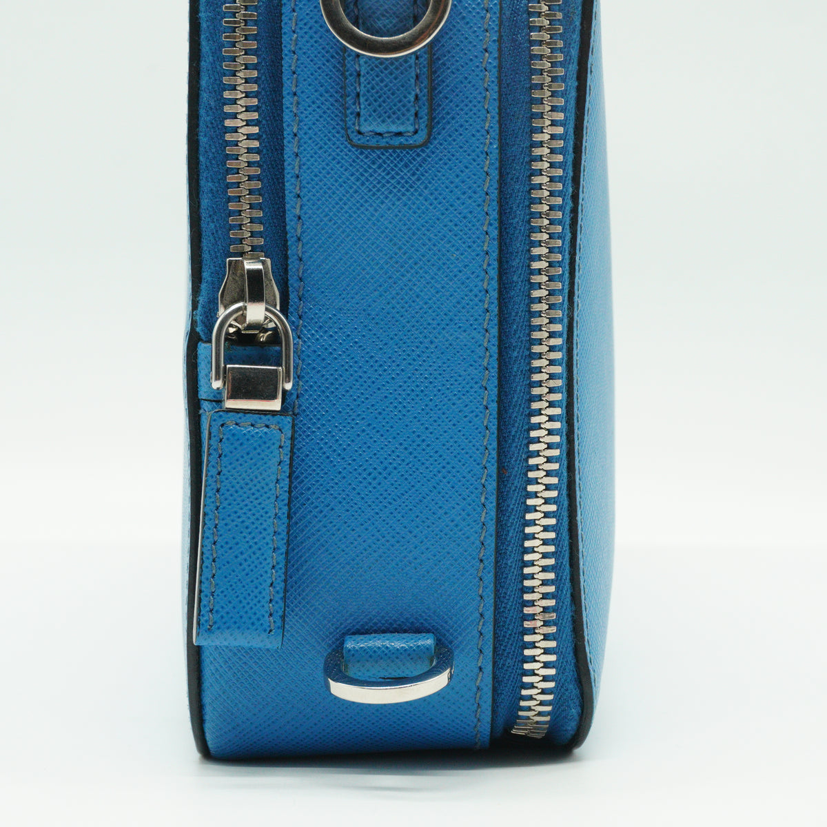 Prada Brique Saffiano Blue Small SHW