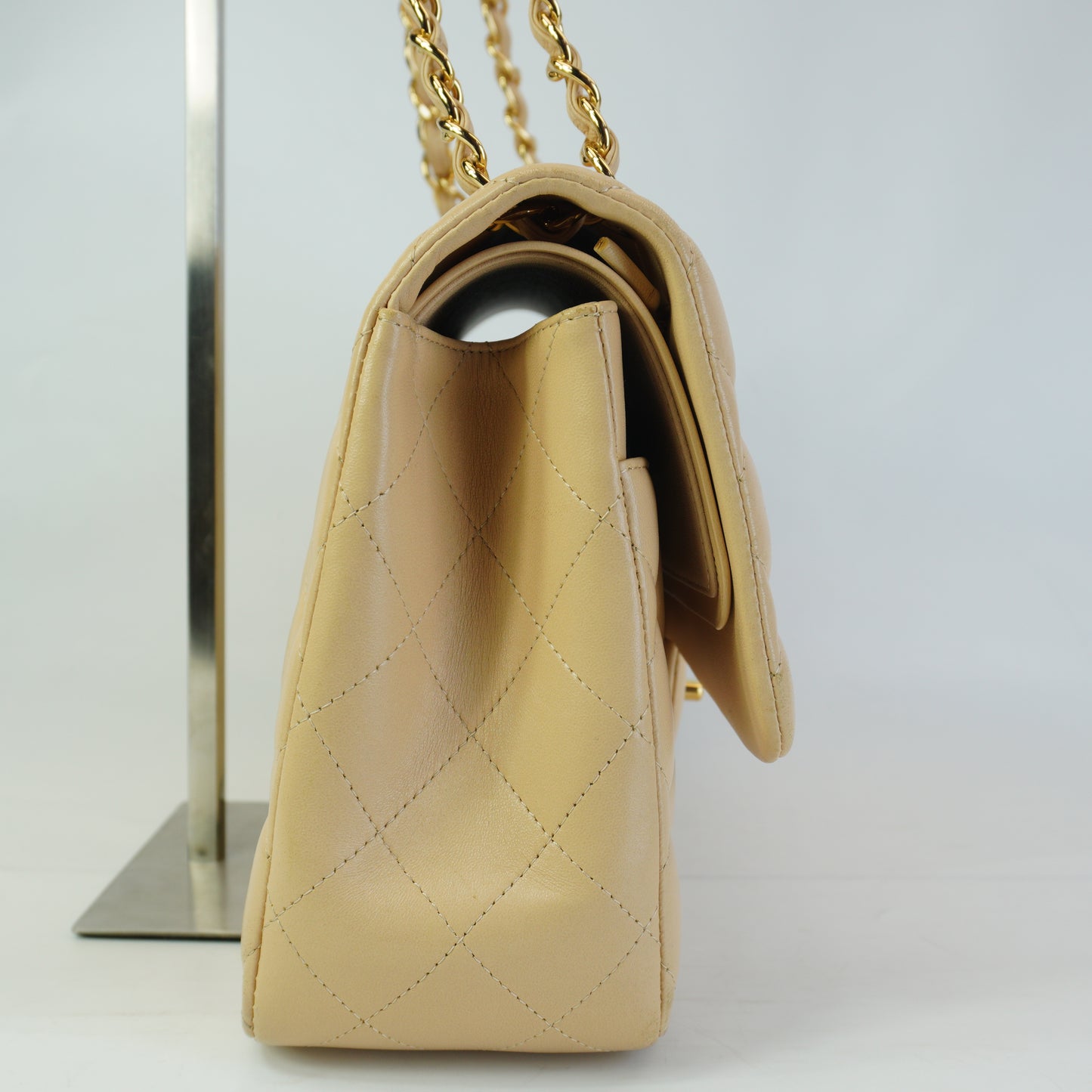 Chanel Classic Flap Bag GHW Medium Beige