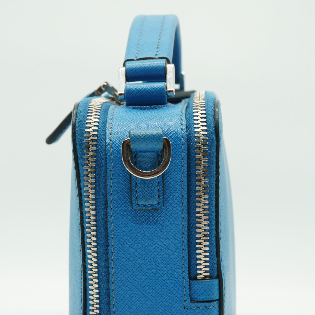 Prada Brique Saffiano Blue Small SHW
