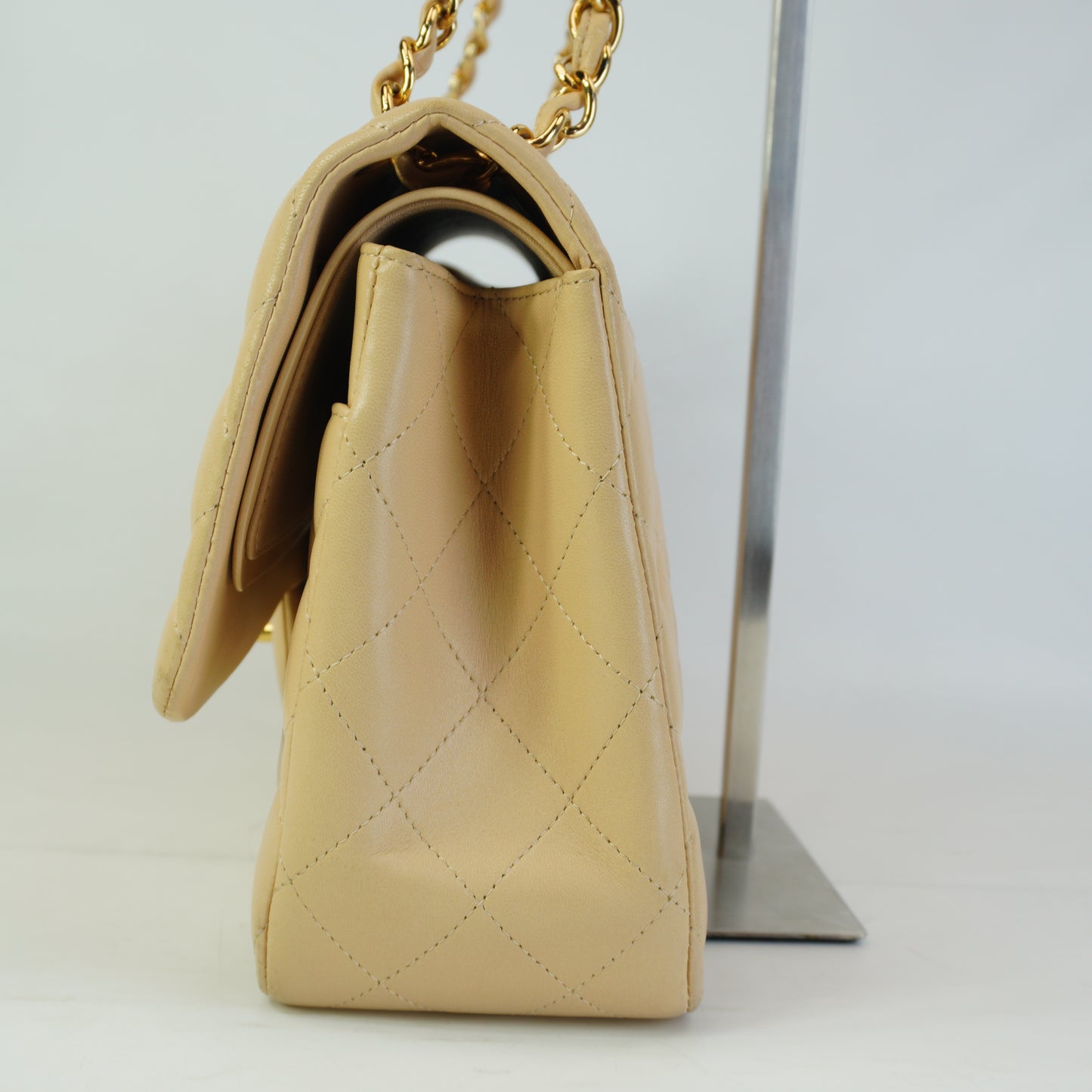 Chanel Classic Flap Bag GHW Medium Beige