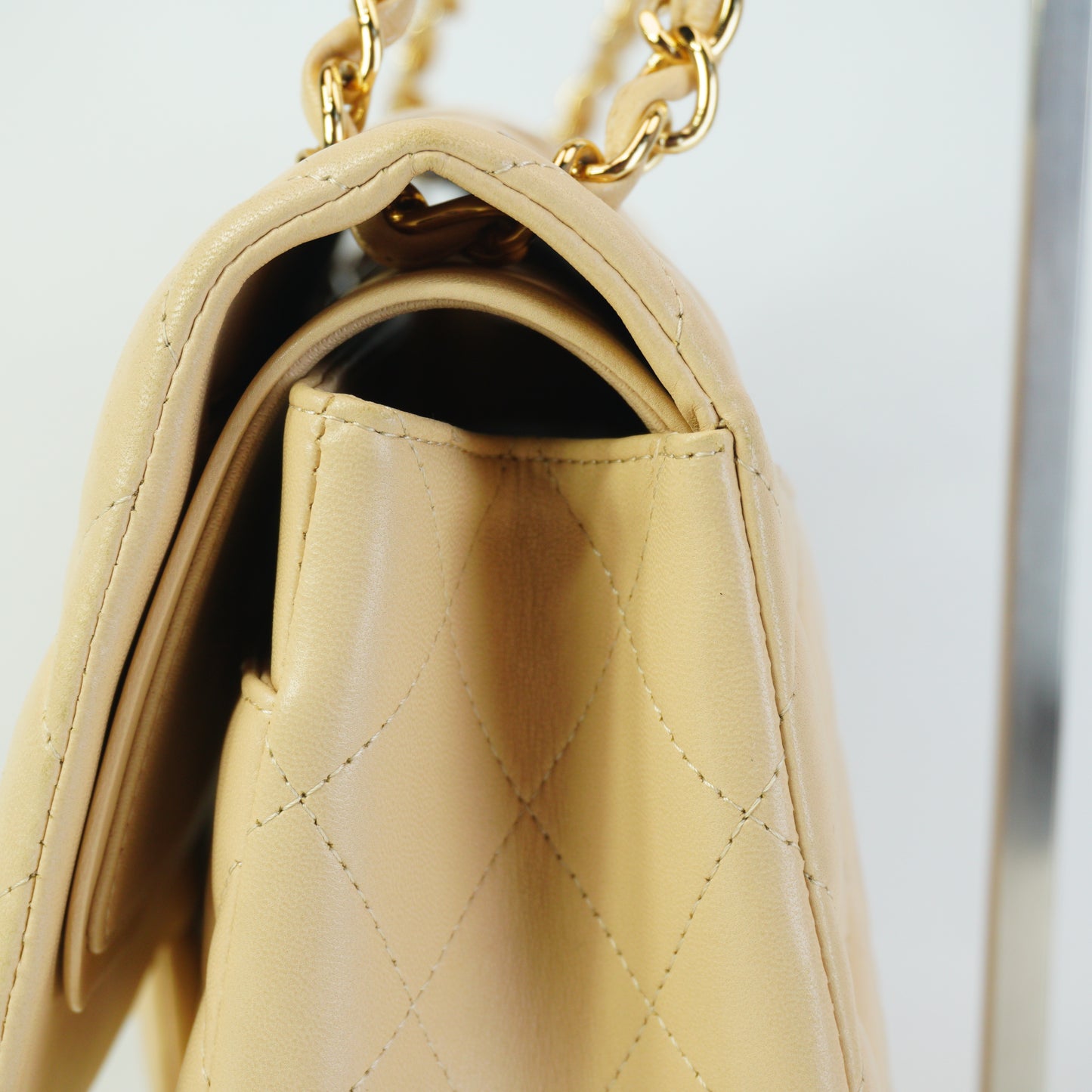 Chanel Classic Flap Bag GHW Medium Beige