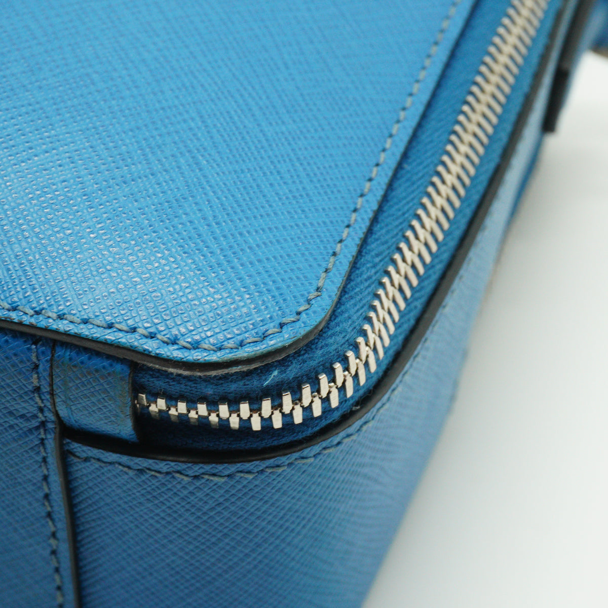 Prada Brique Saffiano Blue Small SHW