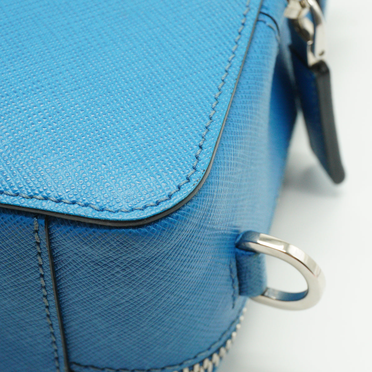 Prada Brique Saffiano Blue Small SHW