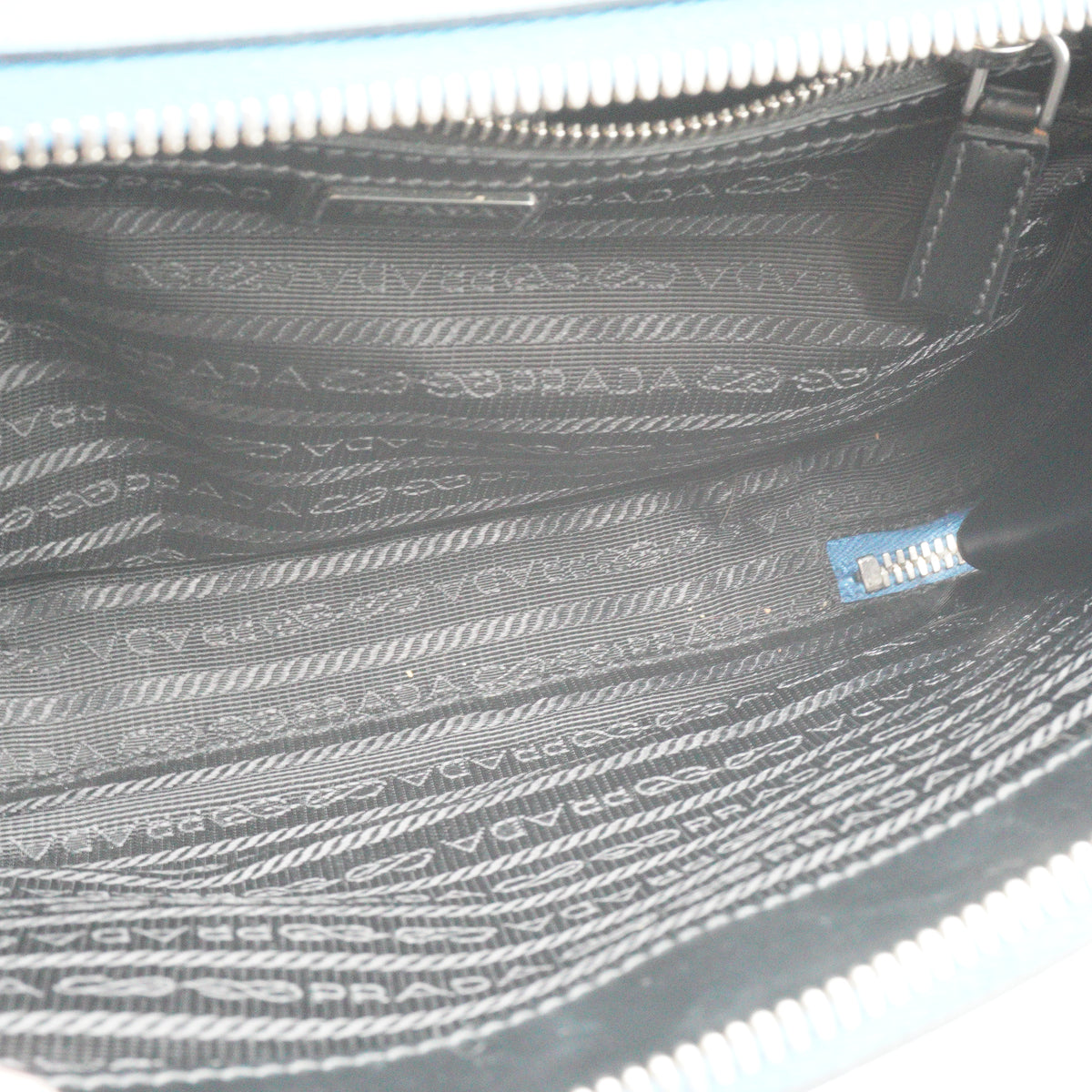Prada Brique Saffiano Blue Small SHW