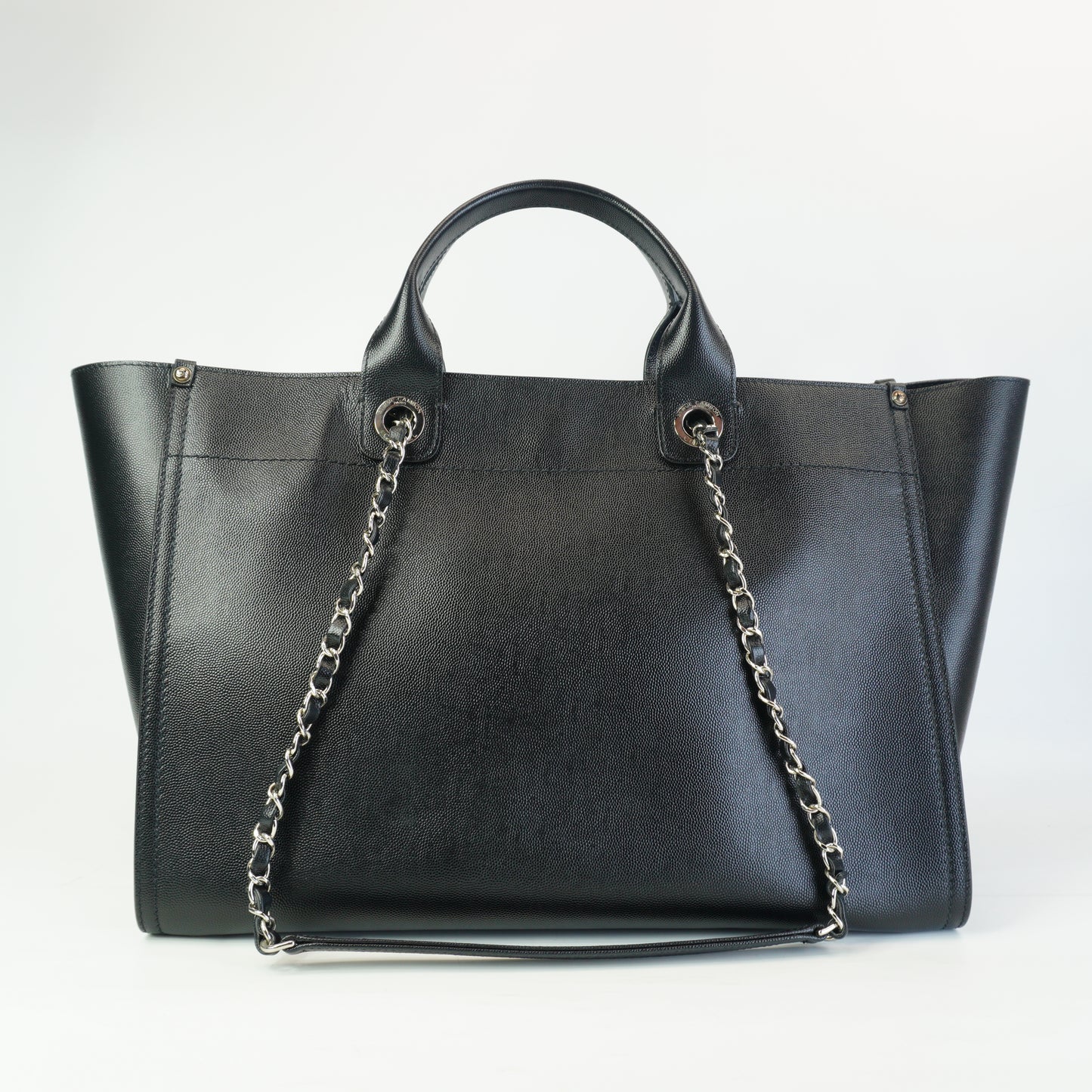 Chanel Deauville Tote Black SHW Large