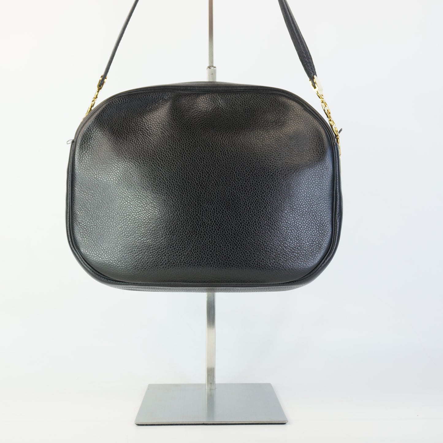 Dior	Vinatag Black Leather Camera shoulde Bag GHW Small