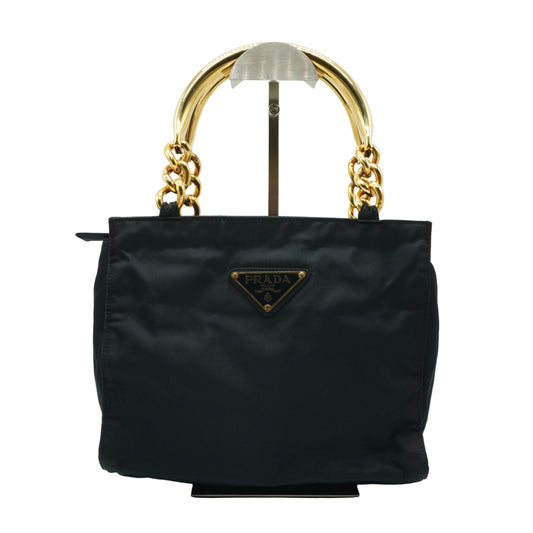 Prada Tessuto Metal handle Bag Small GHW