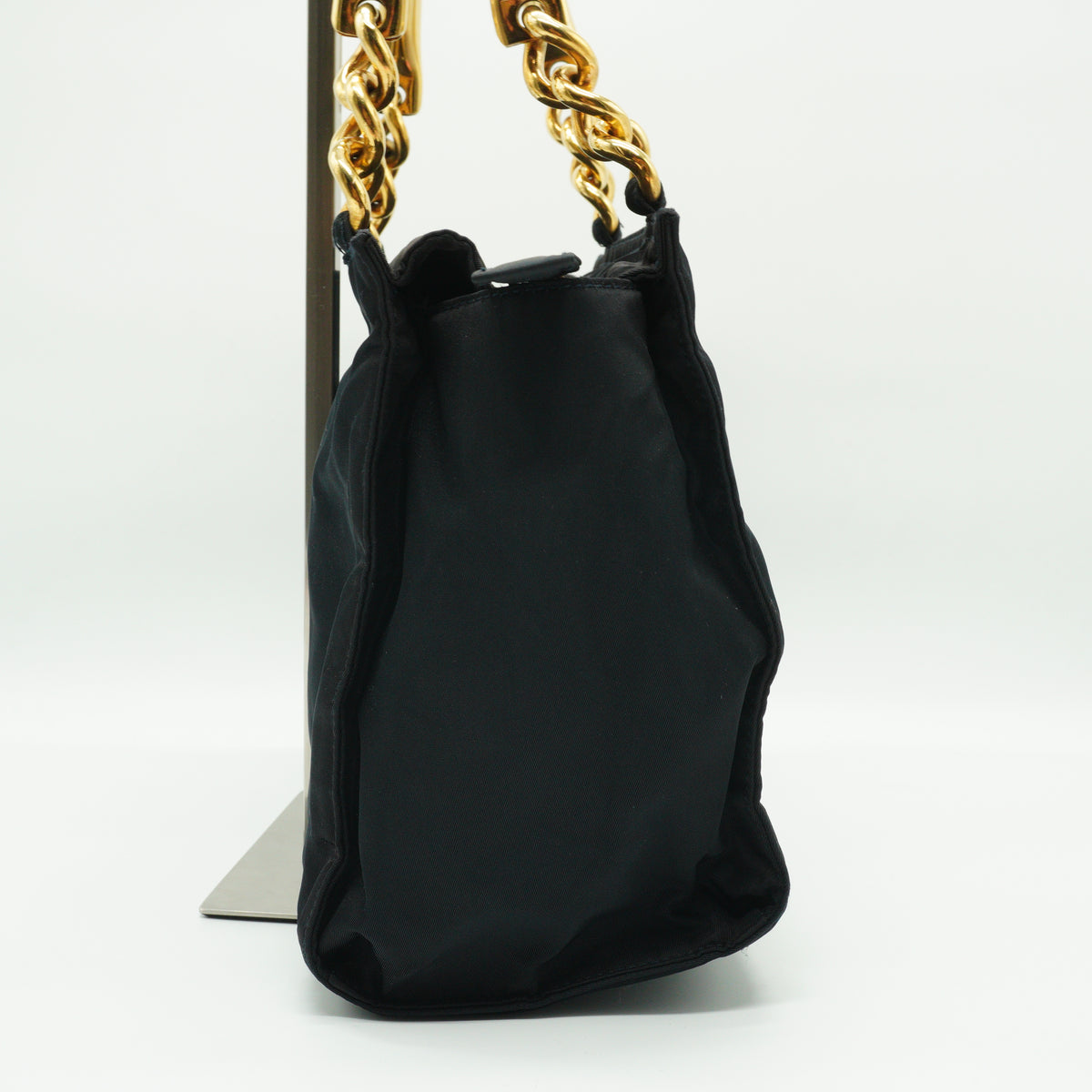 Prada Tessuto Metal handle Bag Small GHW