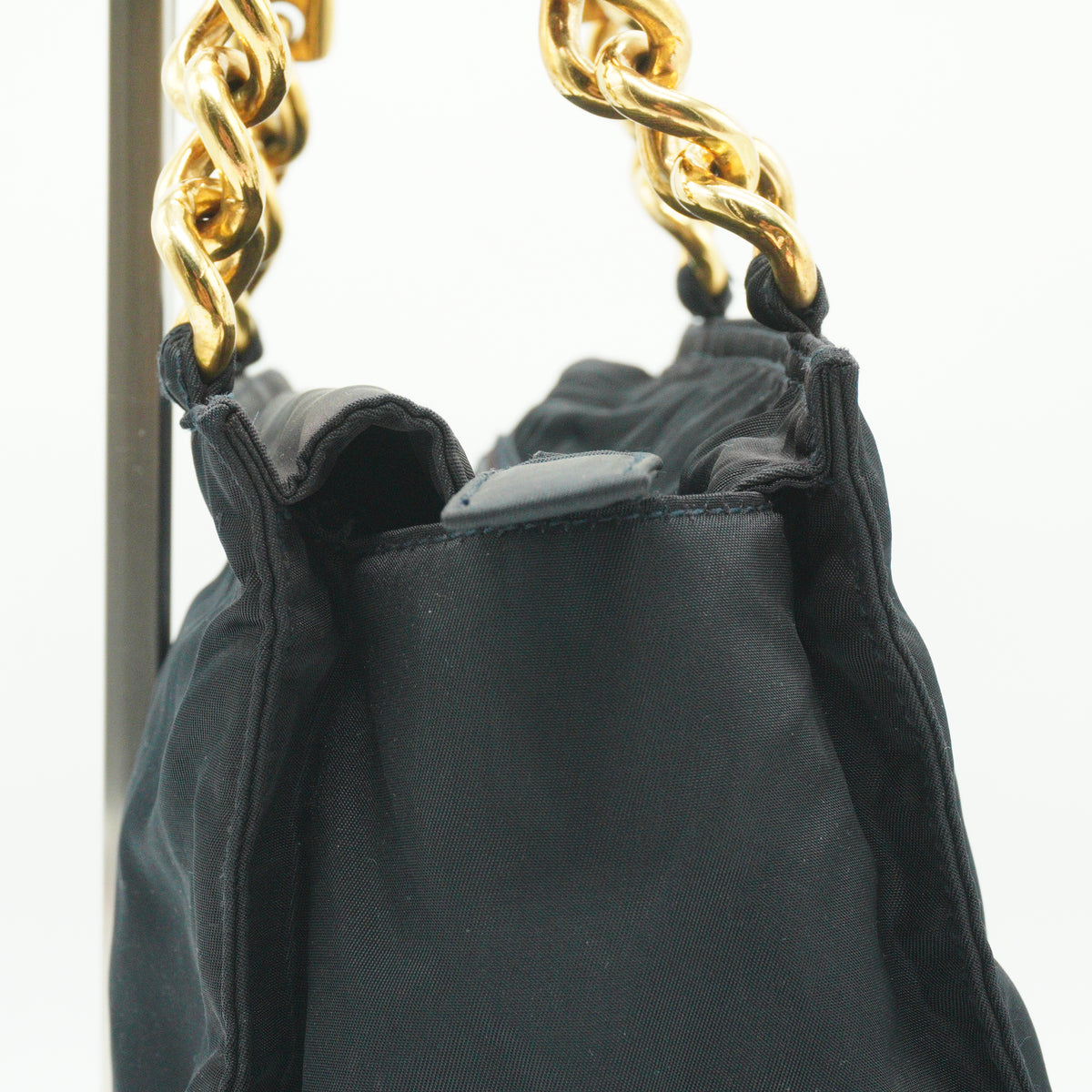 Prada Tessuto Metal handle Bag Small GHW