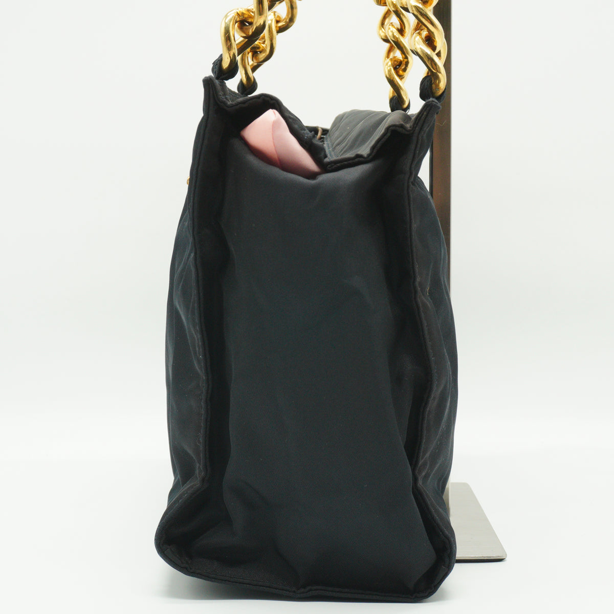 Prada Tessuto Metal handle Bag Small GHW