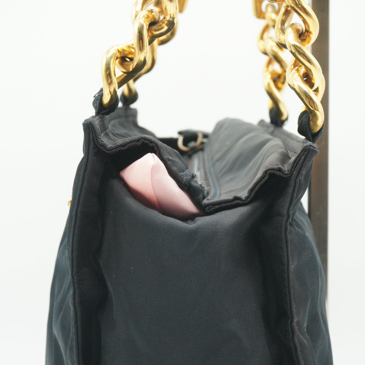 Prada Tessuto Metal handle Bag Small GHW