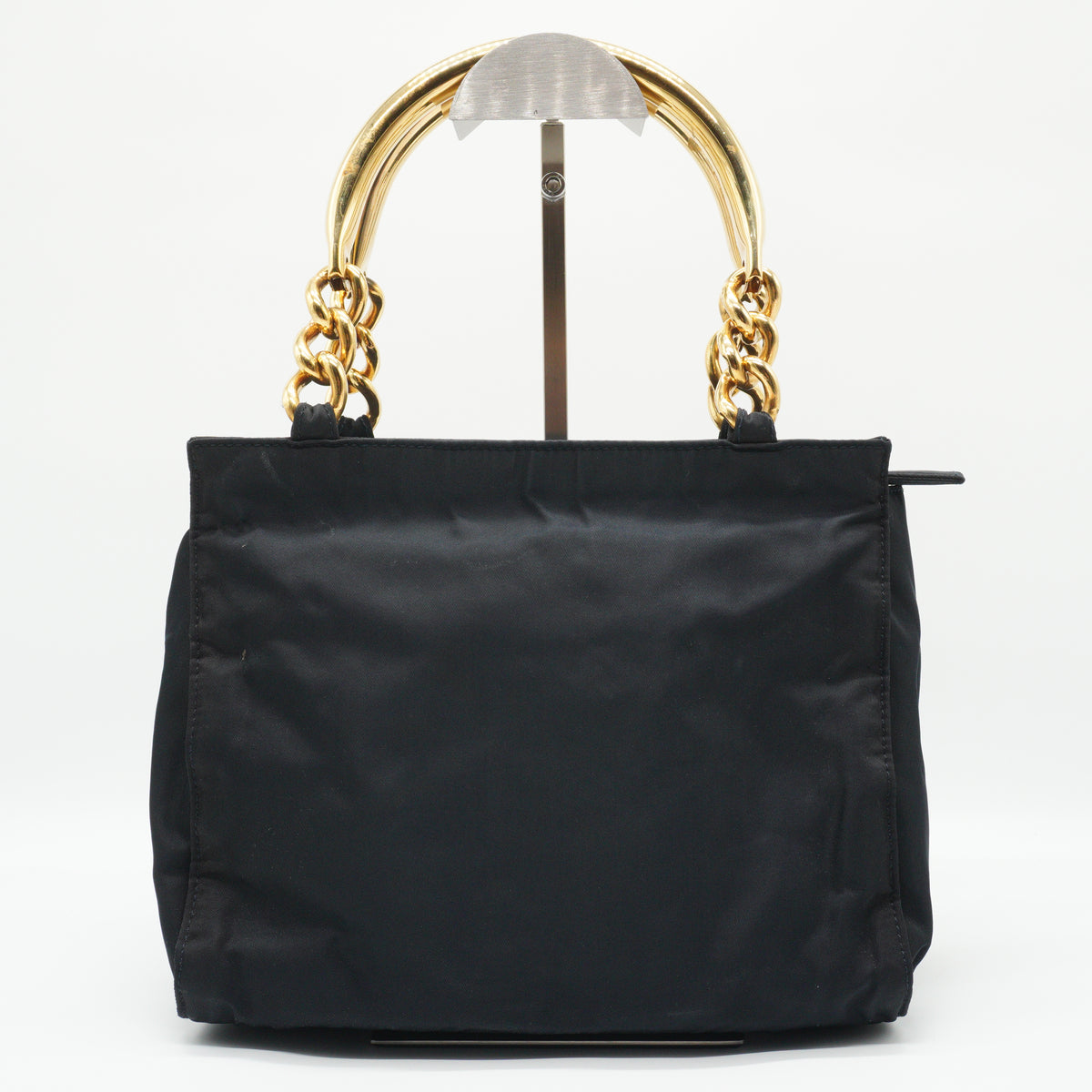 Prada Tessuto Metal handle Bag Small GHW
