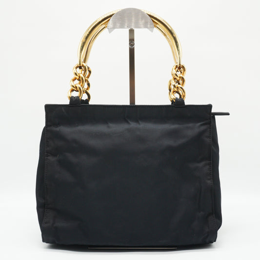 Prada Tessuto Metal handle Bag Small GHW