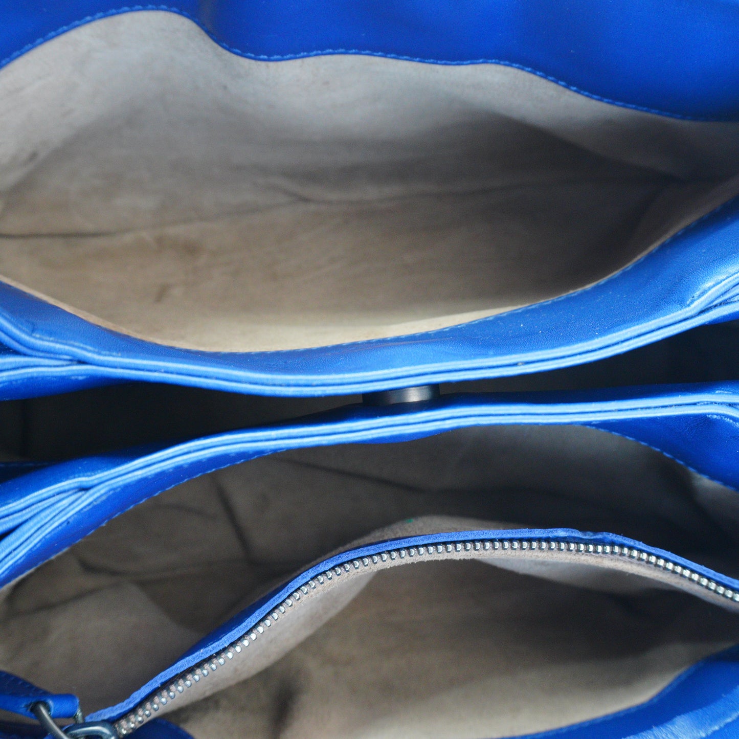 Bottega Veneta Intrecciato Roma Bag Blue BHW Small