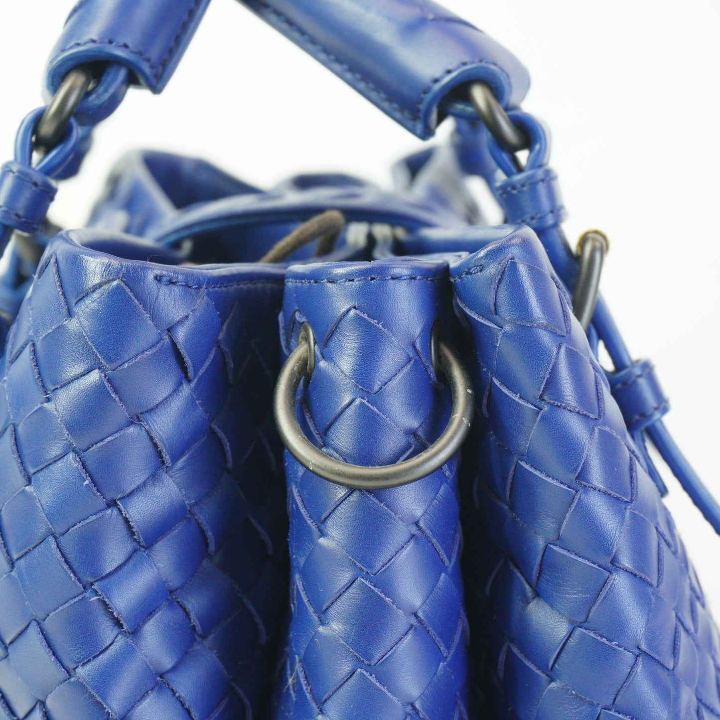Bottega Veneta Intrecciato Roma Bag Blue BHW Small