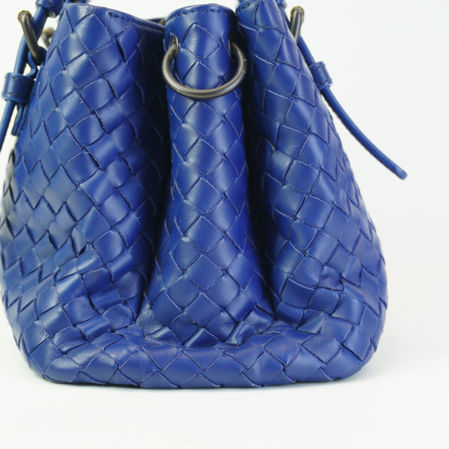 Bottega Veneta Intrecciato Roma Bag Blue BHW Small
