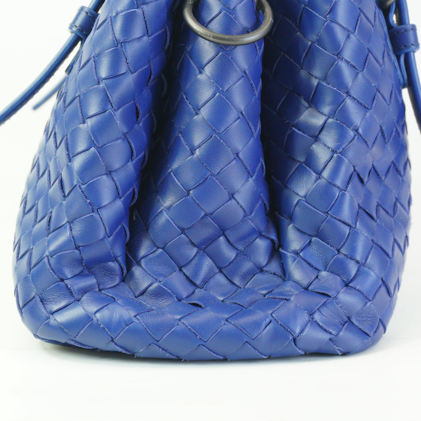 Bottega Veneta Intrecciato Roma Bag Blue BHW Small