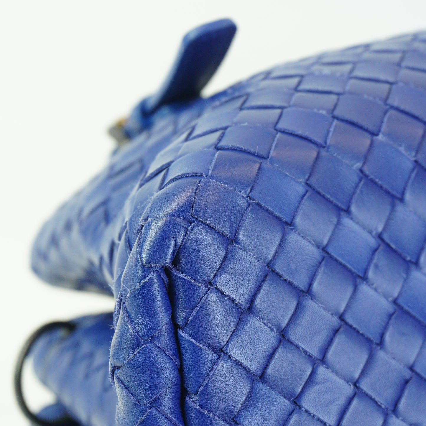 Bottega Veneta Intrecciato Roma Bag Blue BHW Small