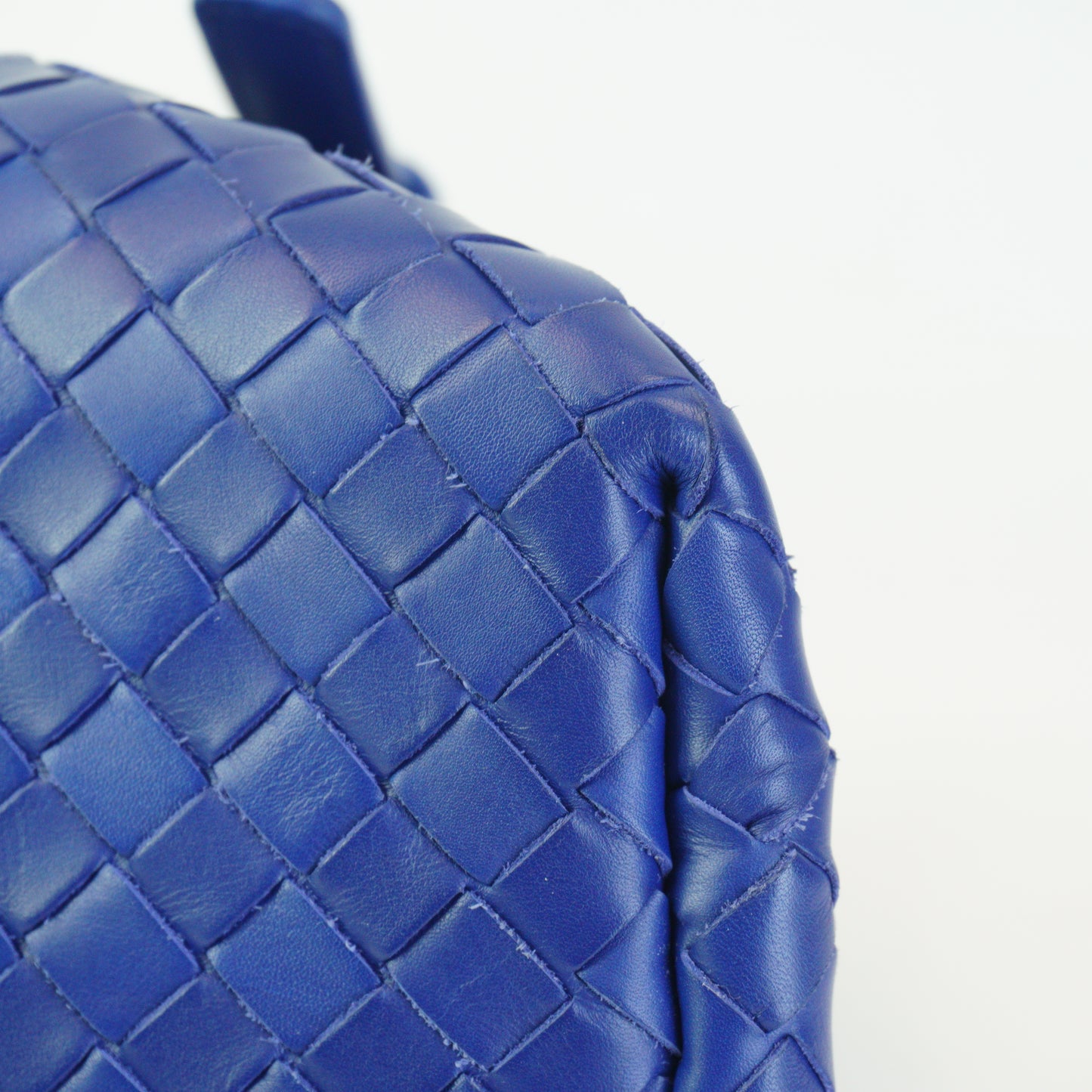 Bottega Veneta Intrecciato Roma Bag Blue BHW Small