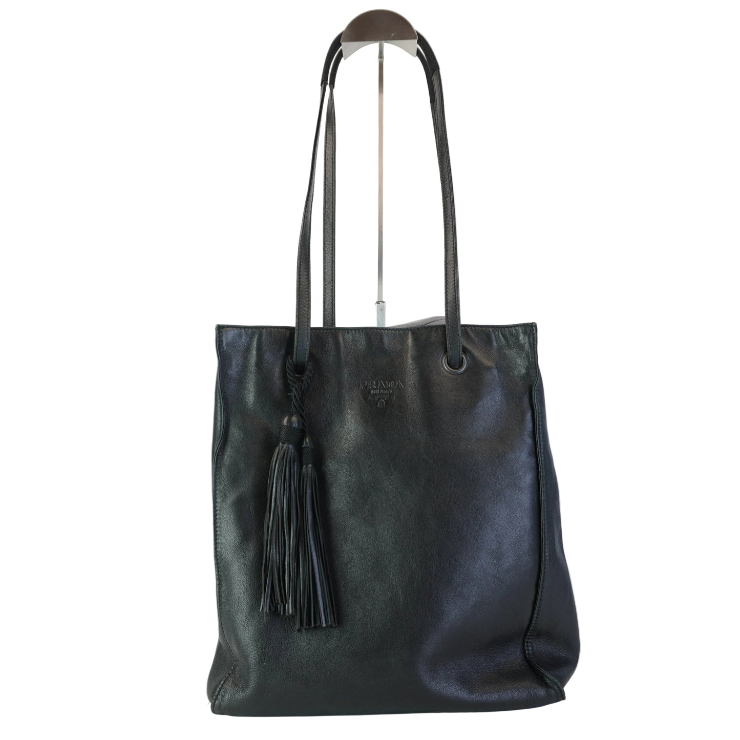 Prada Vintage Soft Leather Shopping Tote Bag BHW Medium
