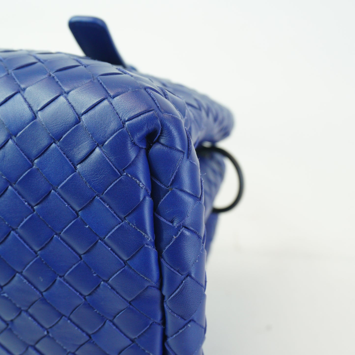 Bottega Veneta Intrecciato Roma Bag Blue BHW Small