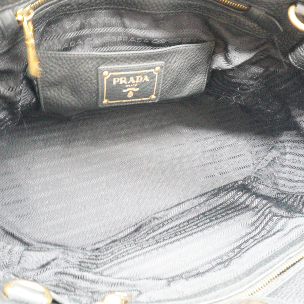 Prada Vitello Daino Black Top Handle Tote Bag GHW Medium