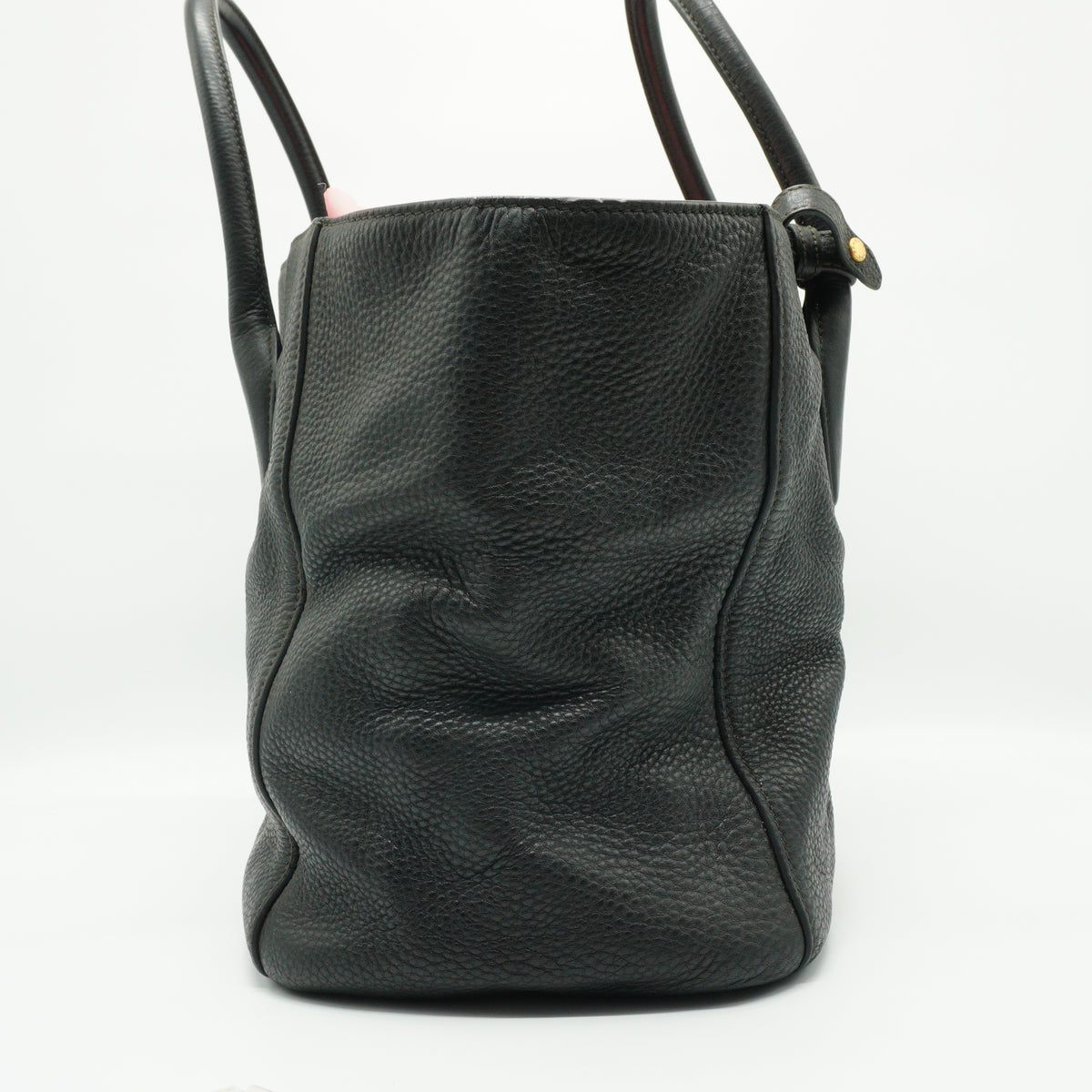 Prada Vitello Daino Black Top Handle Tote Bag GHW Medium
