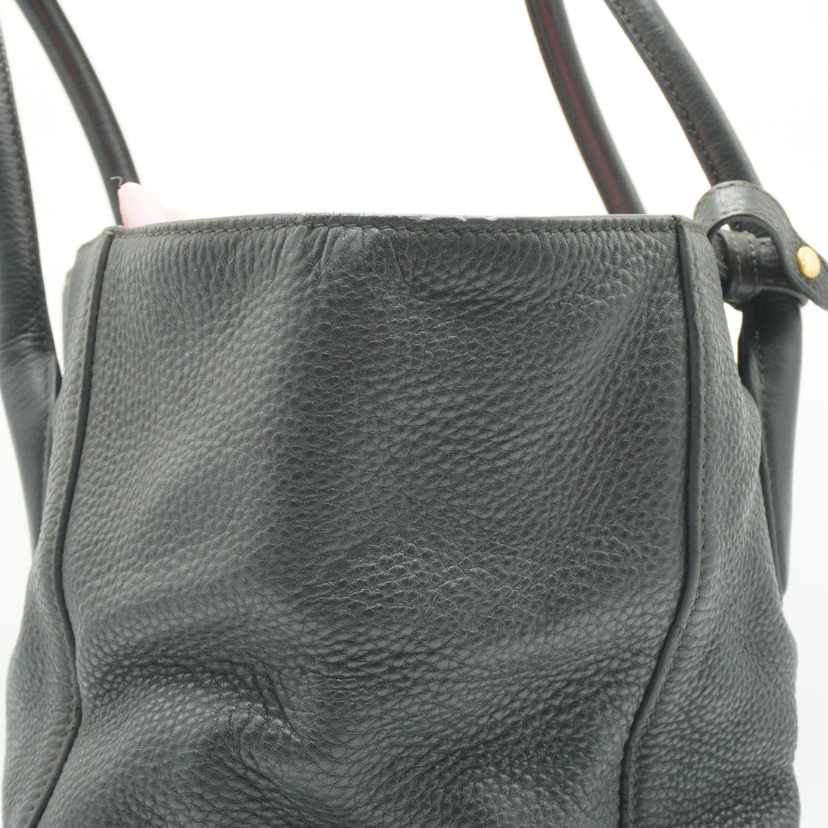 Prada Vitello Daino Black Top Handle Tote Bag GHW Medium