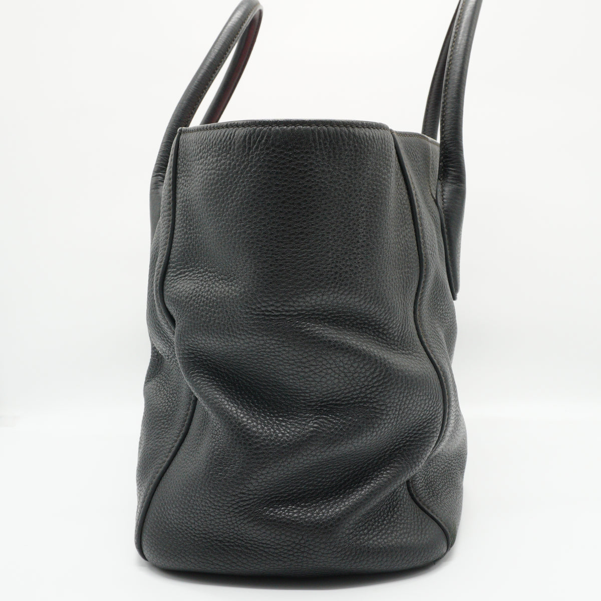 Prada Vitello Daino Black Top Handle Tote Bag GHW Medium