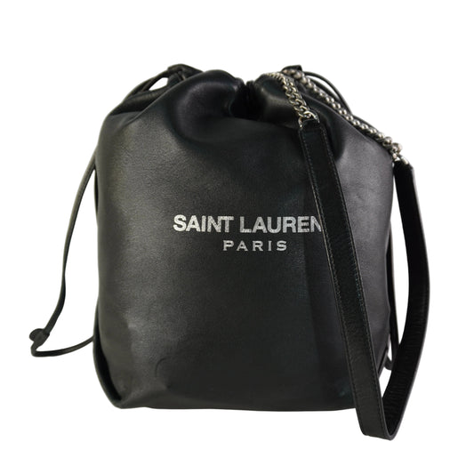 YSL	Teddy Drawsting Bucket Bag Black