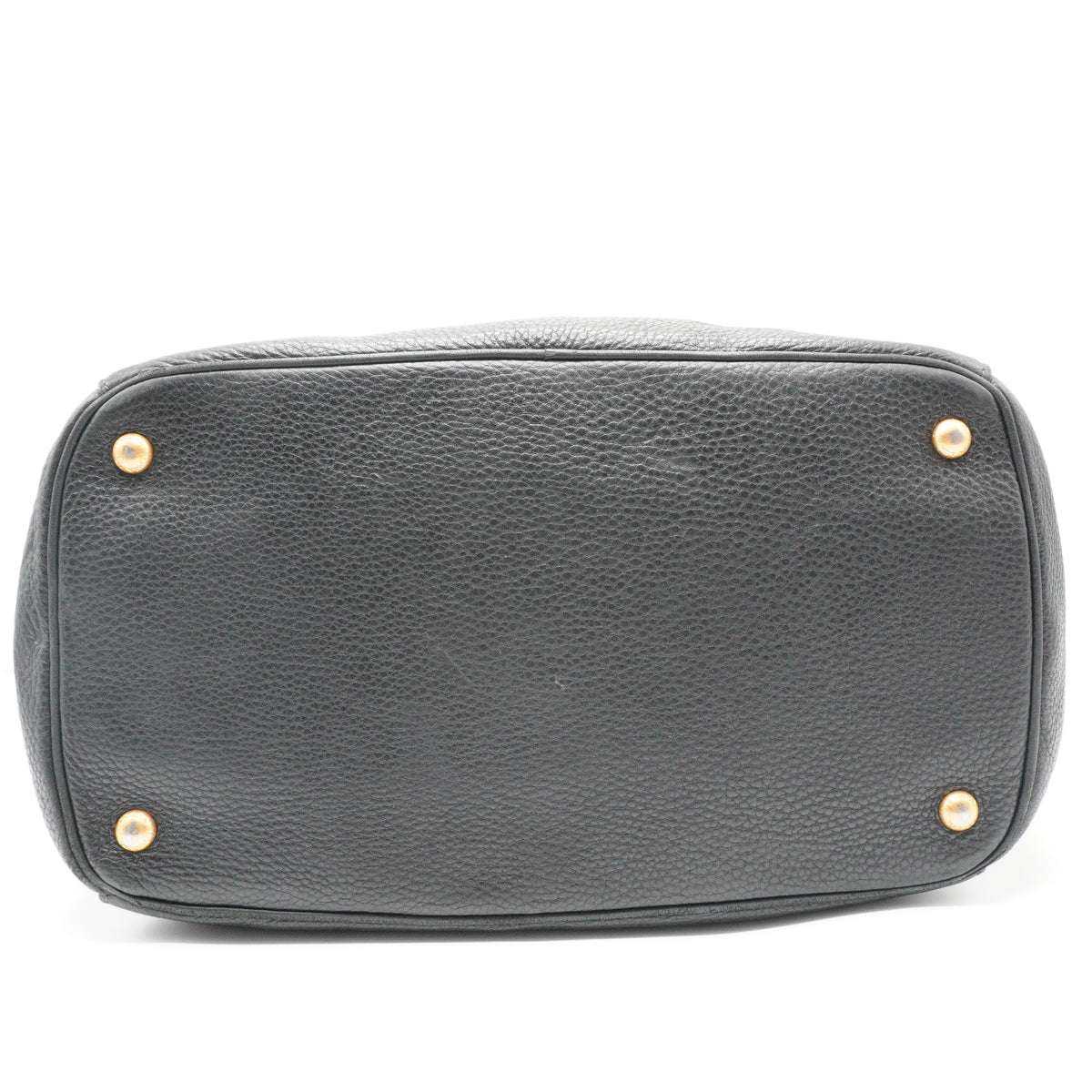 Prada Vitello Daino Black Top Handle Tote Bag GHW Medium