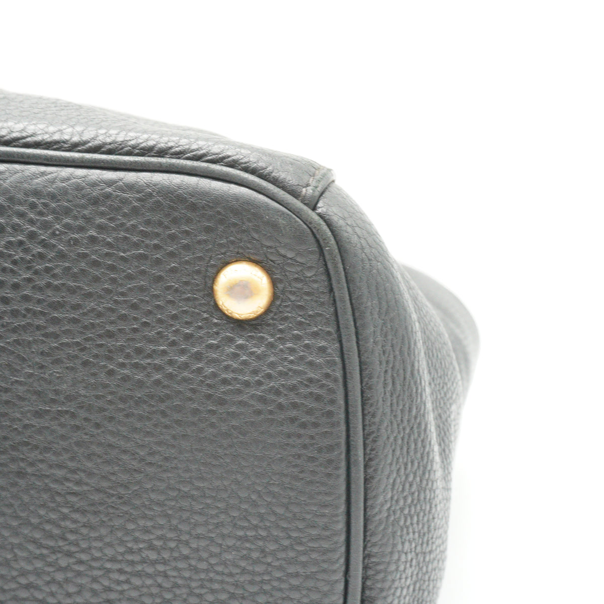 Prada Vitello Daino Black Top Handle Tote Bag GHW Medium