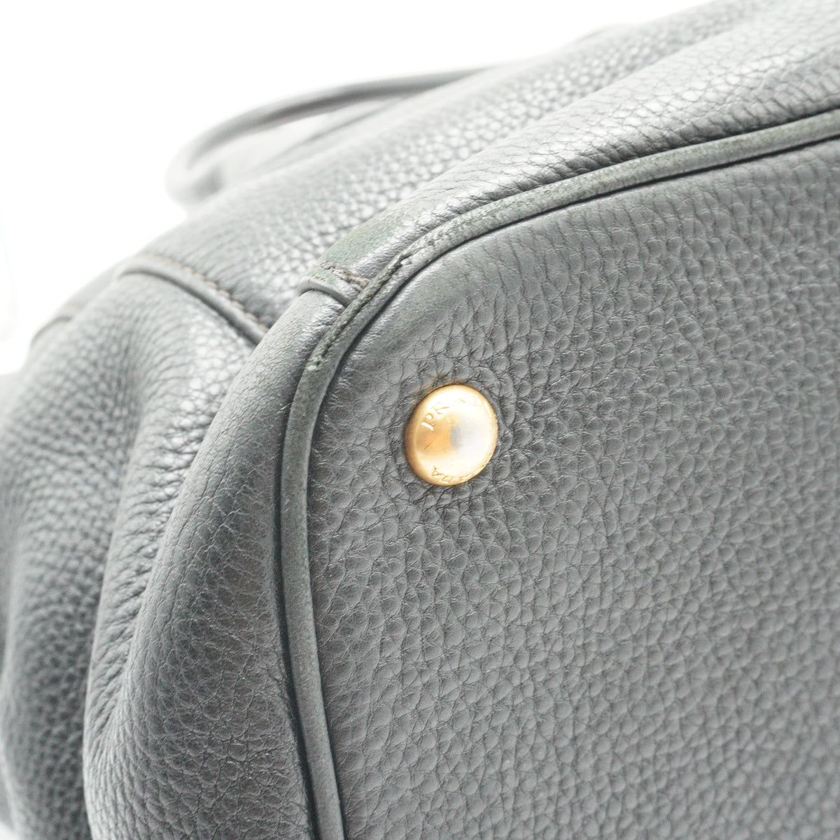 Prada Vitello Daino Black Top Handle Tote Bag GHW Medium