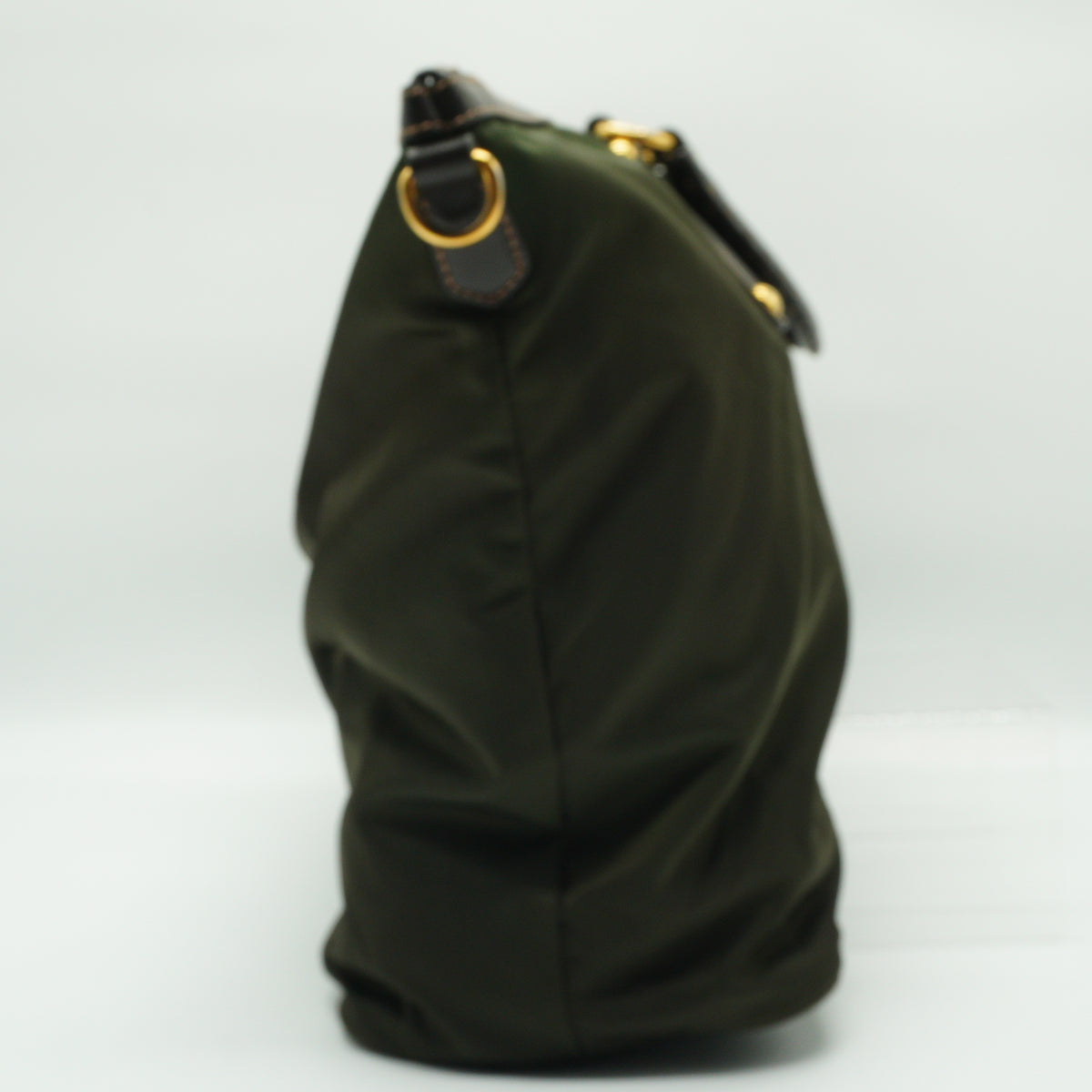 Prada Green Nylon Shoulder Bag GHW Medium