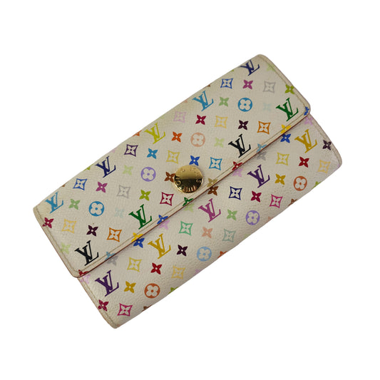 Louis Vuitton	White Multicolor Monogram Wallet