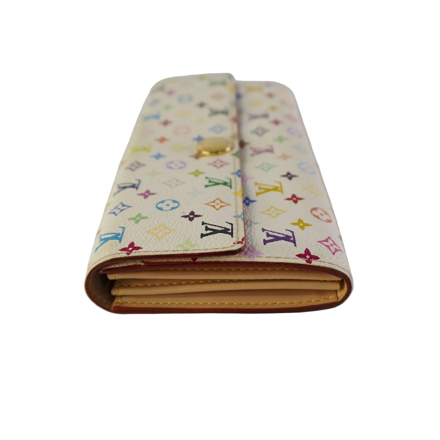 Louis Vuitton	White Multicolor Monogram Wallet